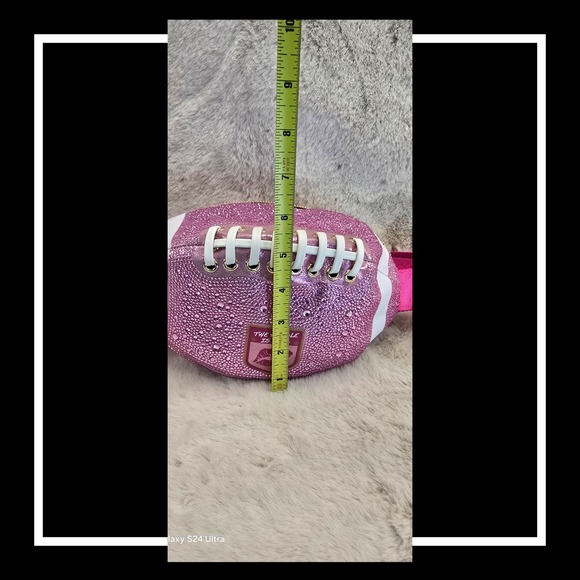 Betsey‎ Johnson Pink Rhinestone Football Crossbody Bag NWT Rare Limited - Picture 8 of 11